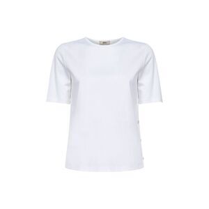 Herno Women White Cotton Jersey T-Shirt With Slits